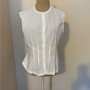Jenni Kayne White Button-Down Sleeveless Top
